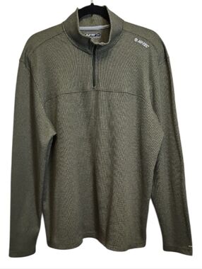 HI-TEC 1/4 Zip Waffle Weave Pullover Olive Green Size XL